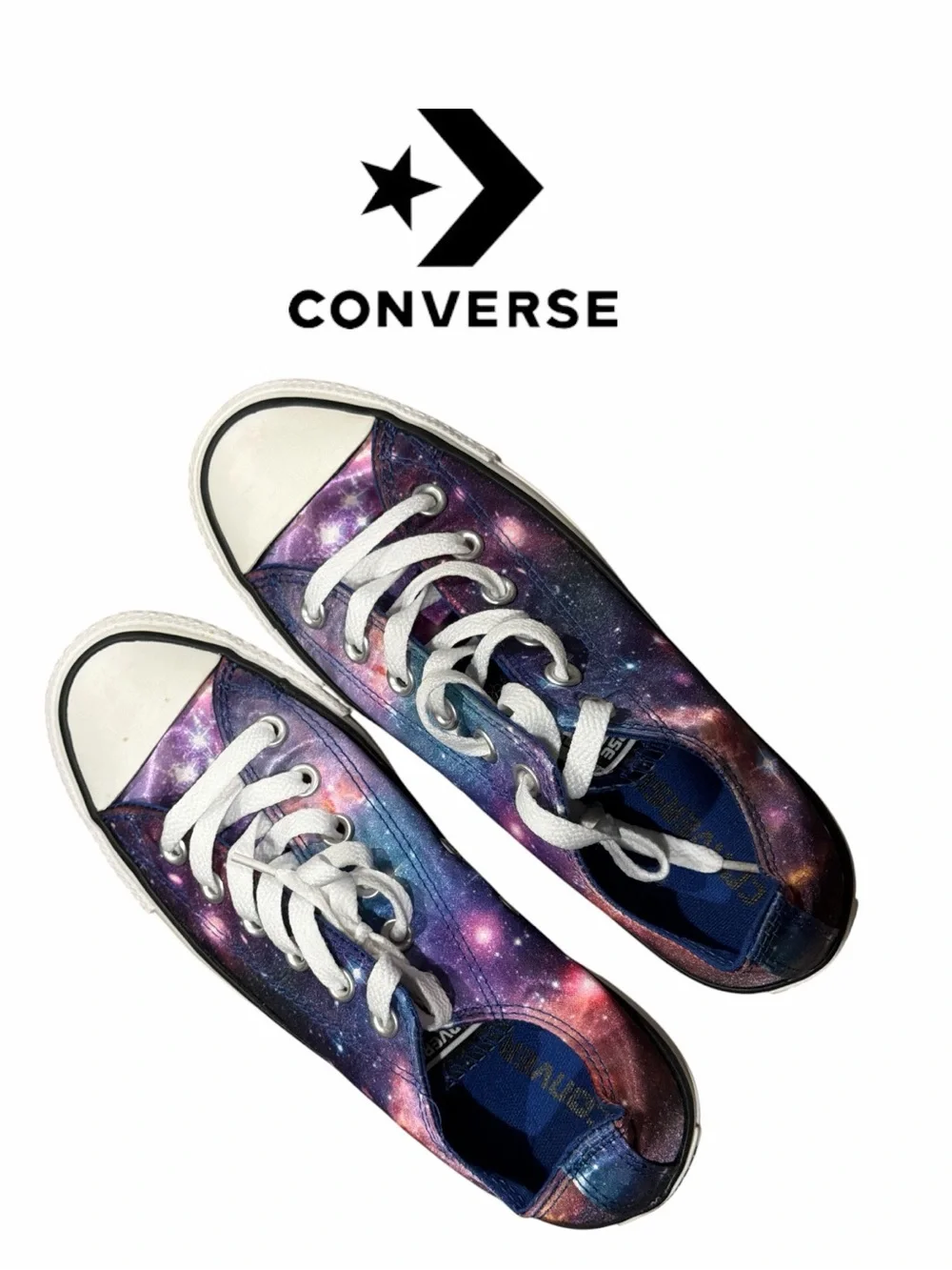 Converse Galaxy Print Midnight LAK 143963C Satin Sneakers - Size 7